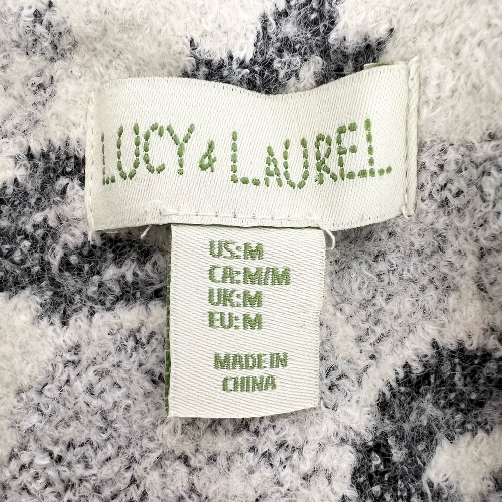 Lucy & Laurel Anthropologie Wool Blend Dress Coat Size Medium black white gray - Picture 6 of 8